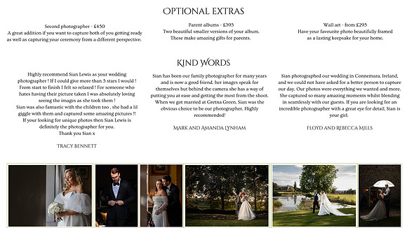 Sian Lewis Photography Wedding Investment - 2
